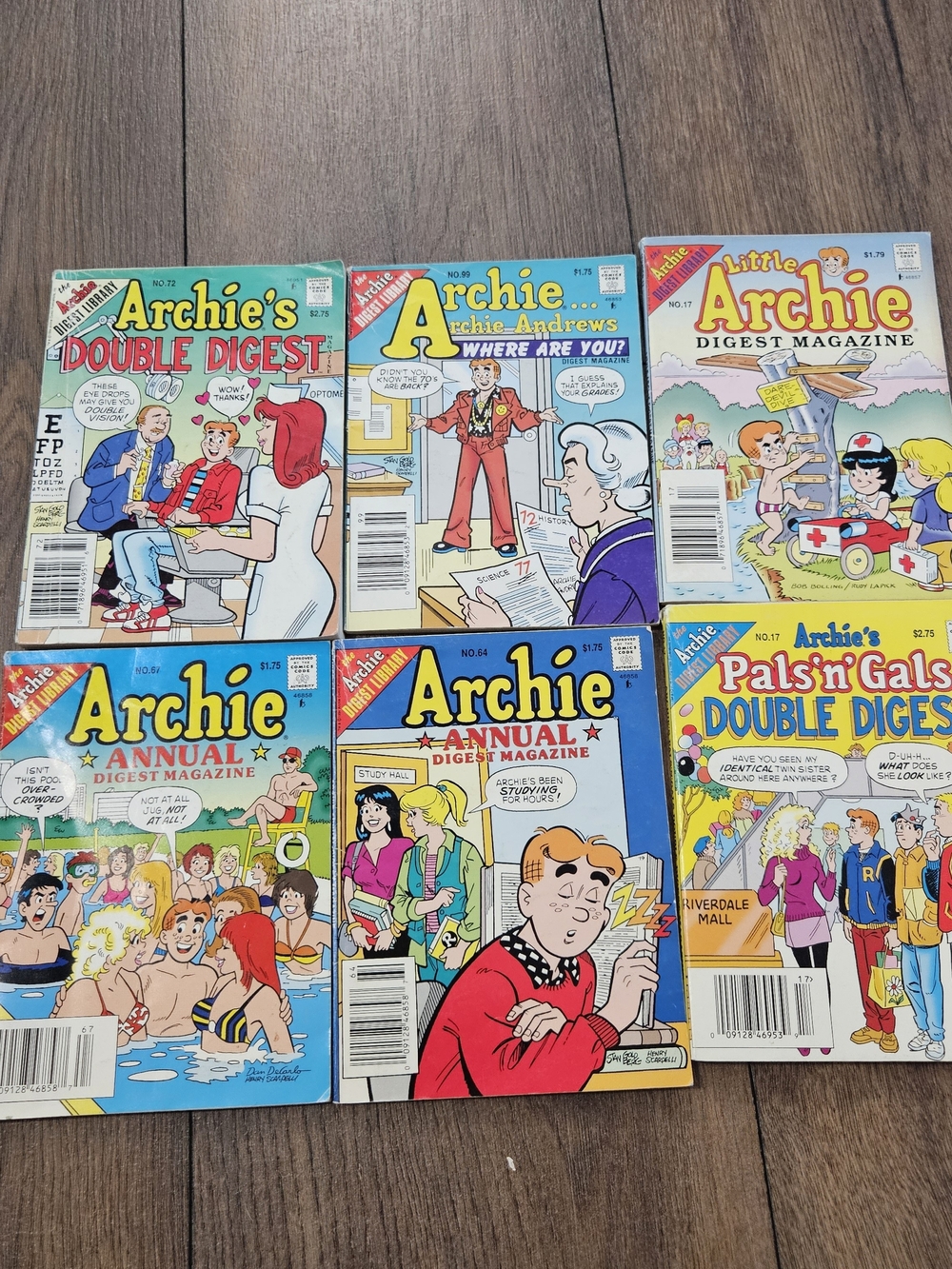 Lot of Six Archie Double Digest, Annual Digest, Etc. Magazine Comics